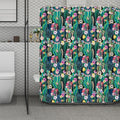 Watercolor Blooming Cactus Print Polyester Shower Curtain