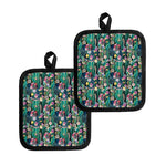 Watercolor Blooming Cactus Print Pot Holders