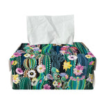 Watercolor Blooming Cactus Print Rectangle Tissue Box Cover