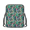 Watercolor Blooming Cactus Print Rectangular Crossbody Bag