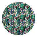Watercolor Blooming Cactus Print Round Blanket