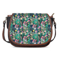 Watercolor Blooming Cactus Print Saddle Bag