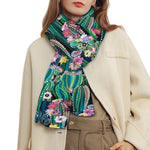 Watercolor Blooming Cactus Print Scarf