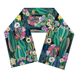 Watercolor Blooming Cactus Print Scarf