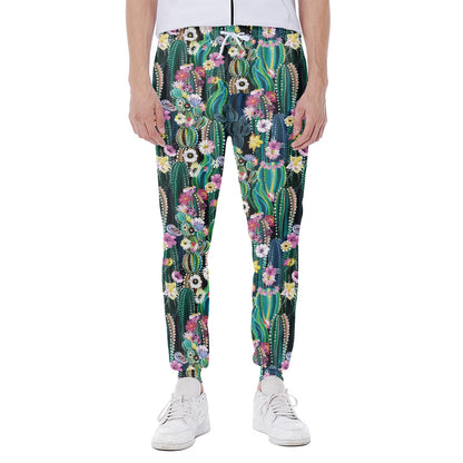 Watercolor Blooming Cactus Print Scuba Joggers
