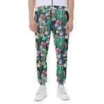 Watercolor Blooming Cactus Print Scuba Joggers