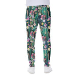 Watercolor Blooming Cactus Print Scuba Joggers