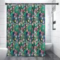 Watercolor Blooming Cactus Print Shower Curtain