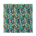 Watercolor Blooming Cactus Print Silk Bandana