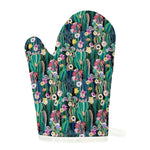 Watercolor Blooming Cactus Print Single Oven Mitt