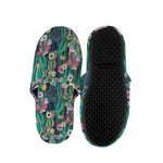 Watercolor Blooming Cactus Print Slippers