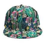 Watercolor Blooming Cactus Print Snapback Cap
