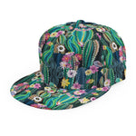 Watercolor Blooming Cactus Print Snapback Cap