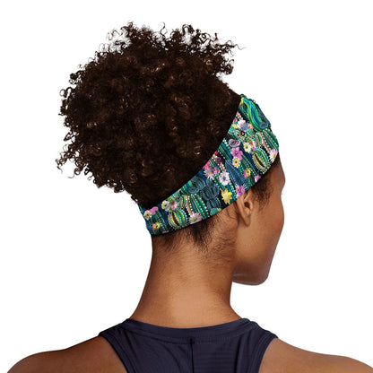 Watercolor Blooming Cactus Print Sports Headband