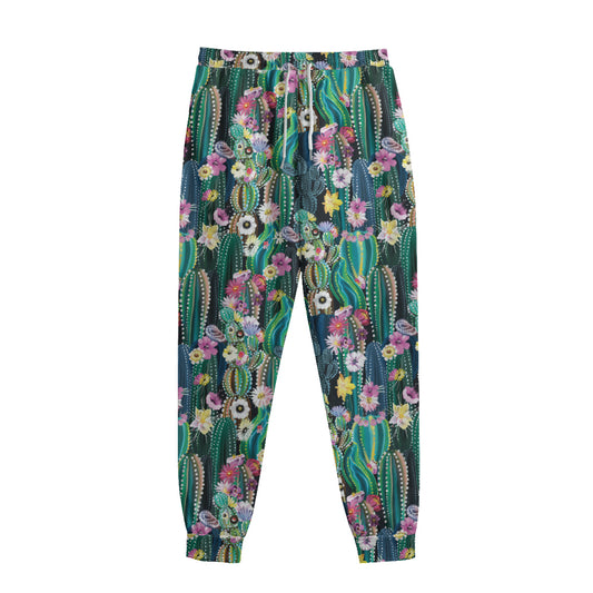 Watercolor Blooming Cactus Print Sweatpants