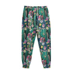 Watercolor Blooming Cactus Print Sweatpants