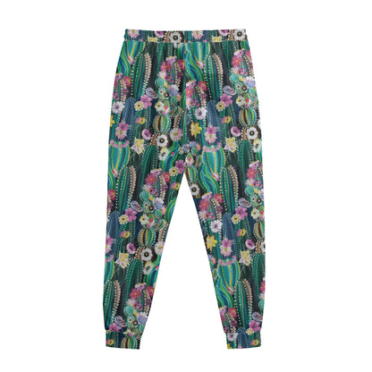 Watercolor Blooming Cactus Print Sweatpants