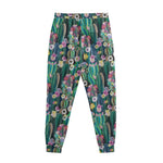 Watercolor Blooming Cactus Print Sweatpants