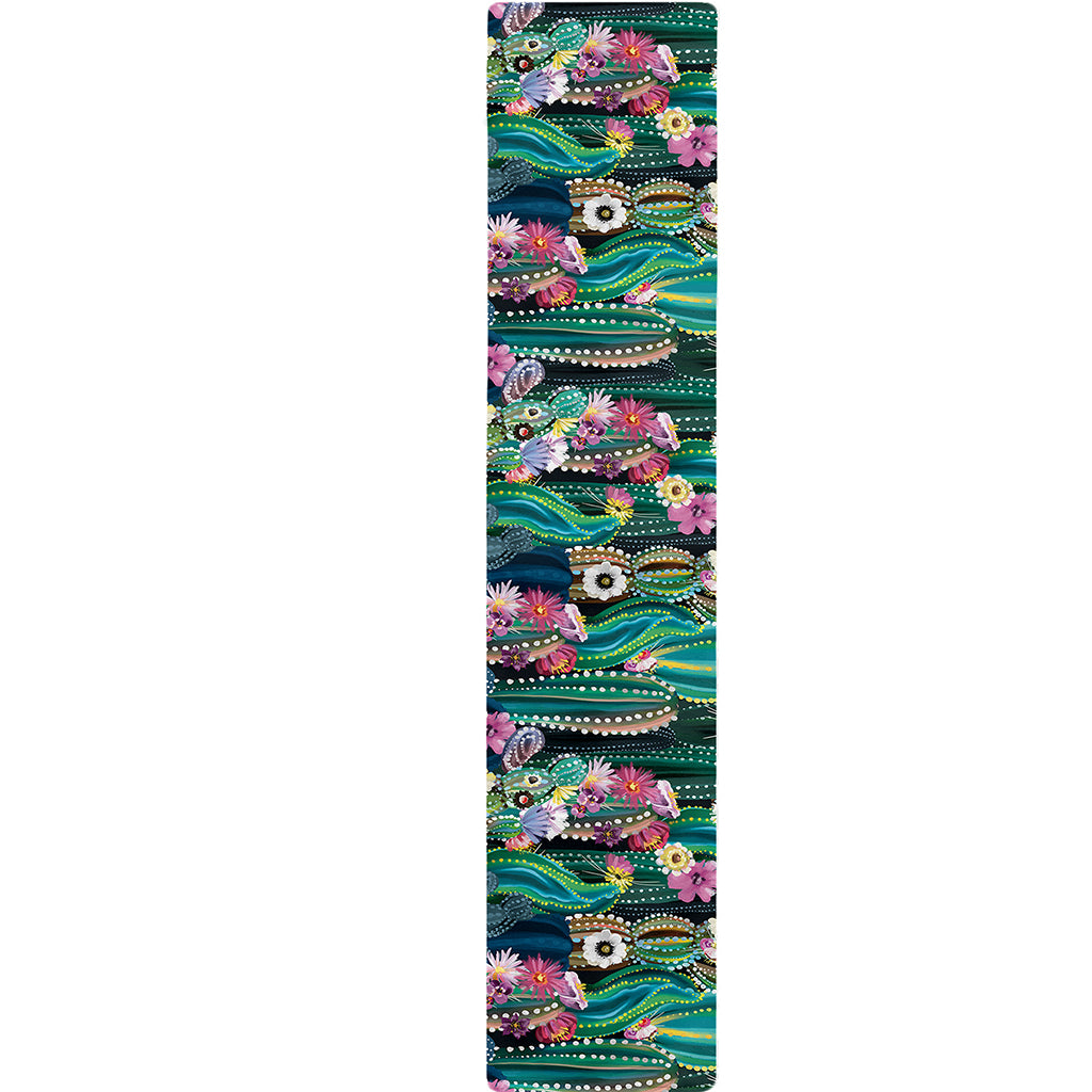 Watercolor Blooming Cactus Print Table Runner