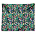 Watercolor Blooming Cactus Print Tapestry