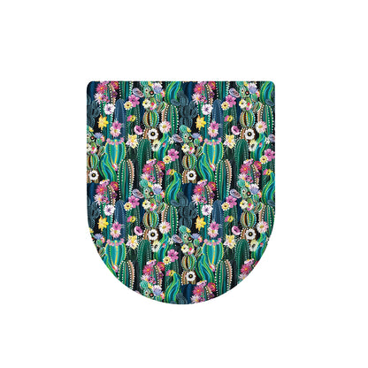 Watercolor Blooming Cactus Print Toilet Lid Cover