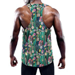 Watercolor Blooming Cactus Print Training Tank Top