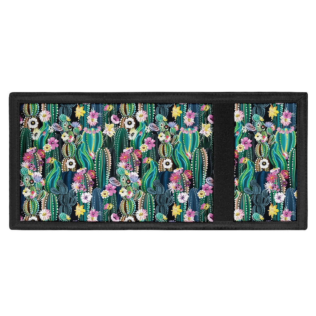 Watercolor Blooming Cactus Print Trifold Wallet