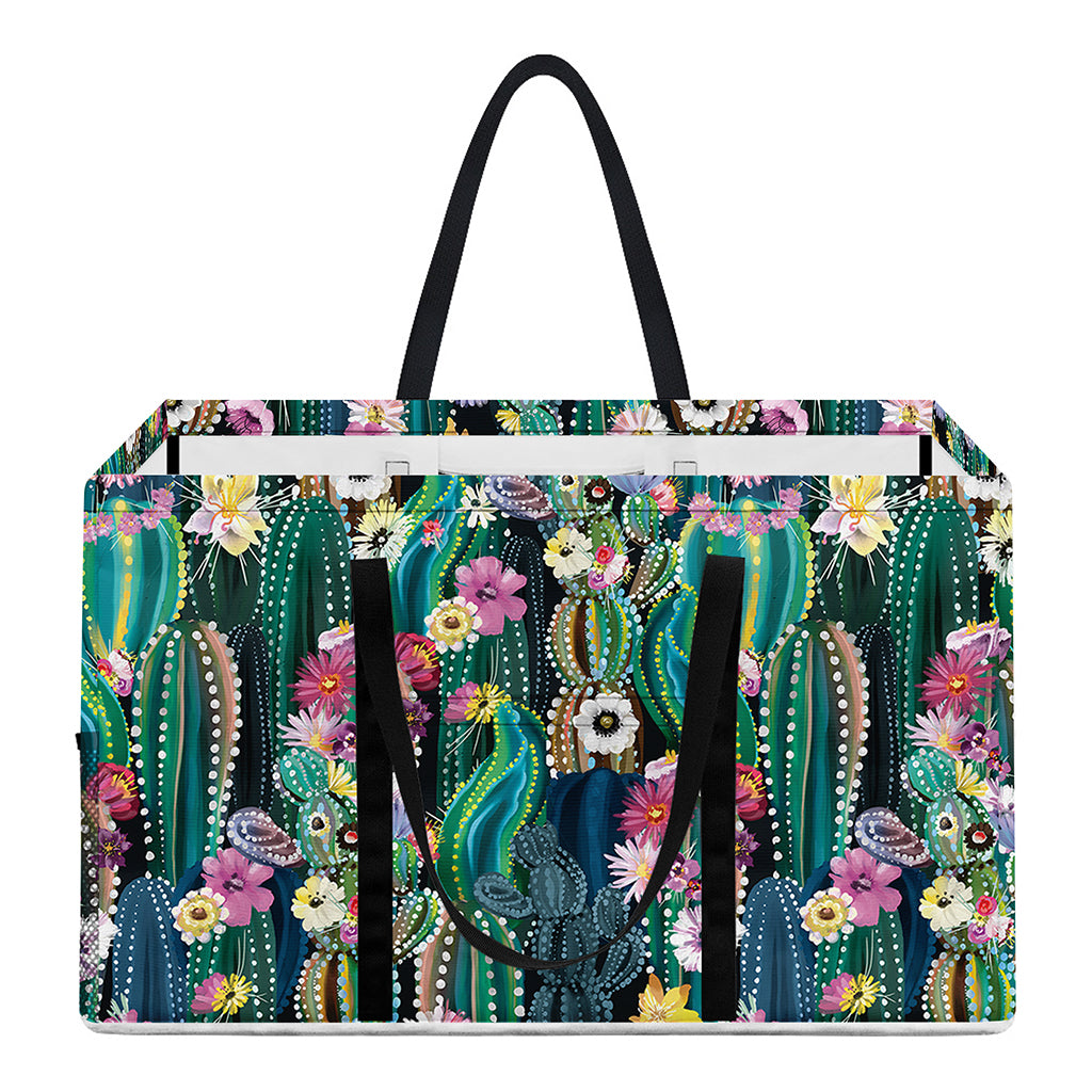 Watercolor Blooming Cactus Print Utility Tote Bag