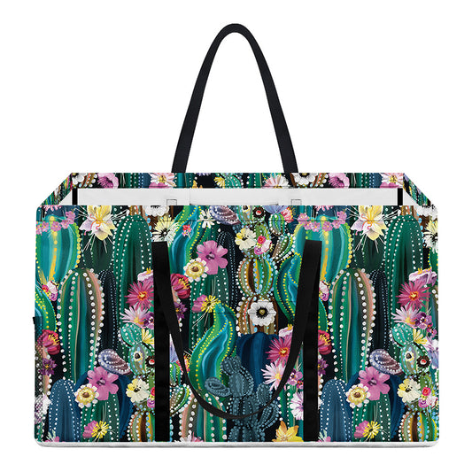 Watercolor Blooming Cactus Print Utility Tote Bag