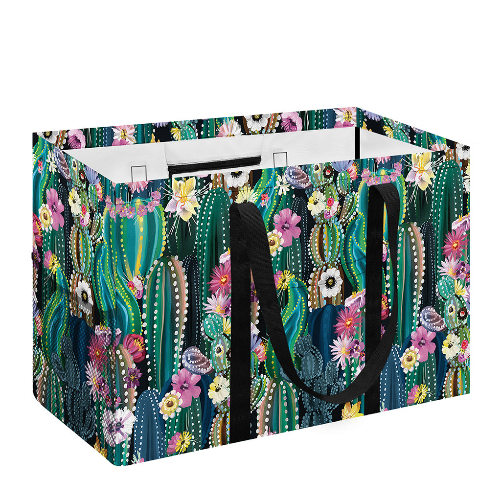 Watercolor Blooming Cactus Print Utility Tote Bag