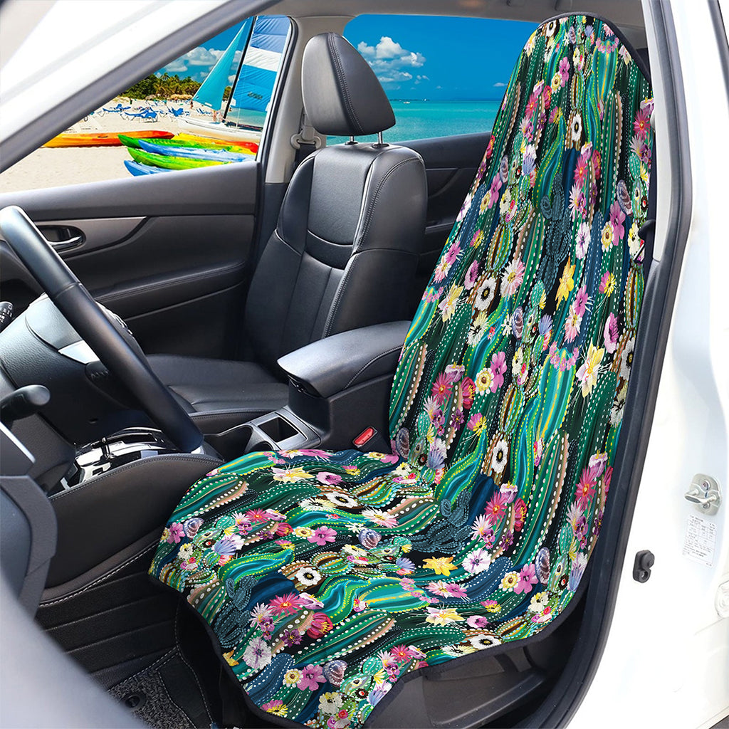Watercolor Blooming Cactus Print Waterproof Car Seat Cover