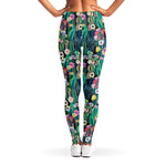 Watercolor Blooming Cactus Print Women's Leggings