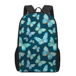 Watercolor Blue Butterfly Pattern Print 17 Inch Backpack