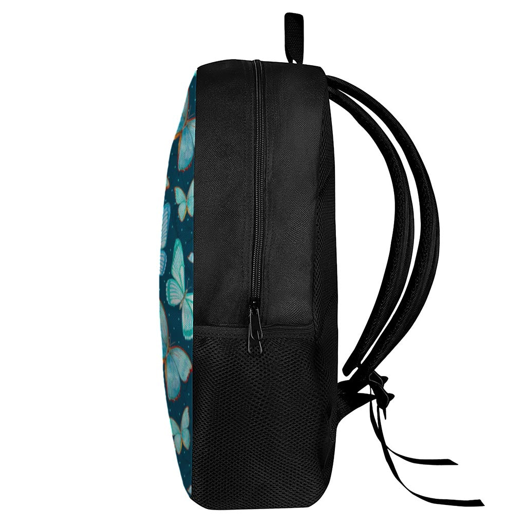 Watercolor Blue Butterfly Pattern Print 17 Inch Backpack