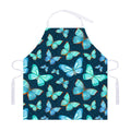 Watercolor Blue Butterfly Pattern Print Adjustable Apron
