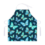 Watercolor Blue Butterfly Pattern Print Adjustable Apron