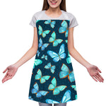 Watercolor Blue Butterfly Pattern Print Adjustable Apron