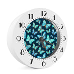 Watercolor Blue Butterfly Pattern Print Alarm Clock