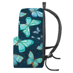 Watercolor Blue Butterfly Pattern Print Backpack