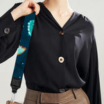 Watercolor Blue Butterfly Pattern Print Bag Strap