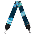 Watercolor Blue Butterfly Pattern Print Bag Strap