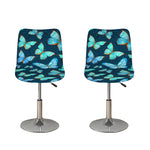 Watercolor Blue Butterfly Pattern Print Bar Stool Covers