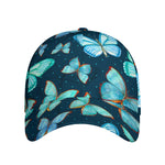 Watercolor Blue Butterfly Pattern Print Baseball Cap