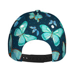 Watercolor Blue Butterfly Pattern Print Baseball Cap