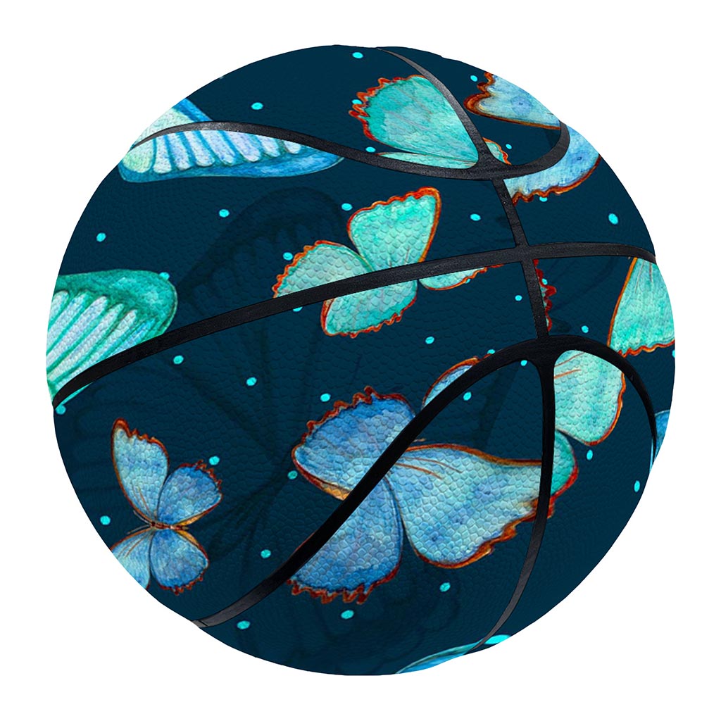 Watercolor Blue Butterfly Pattern Print Basketball
