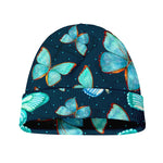Watercolor Blue Butterfly Pattern Print Beanie