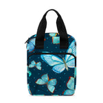 Watercolor Blue Butterfly Pattern Print Bible Tote Bag