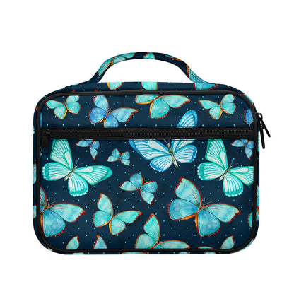 Watercolor Blue Butterfly Pattern Print Briefcase Bible Bag