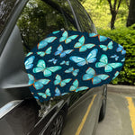 Watercolor Blue Butterfly Pattern Print Car Side Mirror Covers