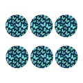 Watercolor Blue Butterfly Pattern Print Coaster Set
